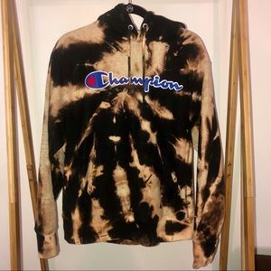 Champion Reverse Weave Bleach Tie Dye Hoodie